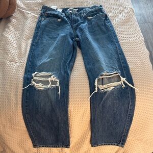 Levi's Women's Distressed Blue Straight Leg Jeans